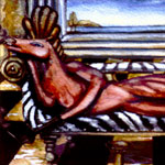 Peeled Zebra Reclining On Chaiselongue